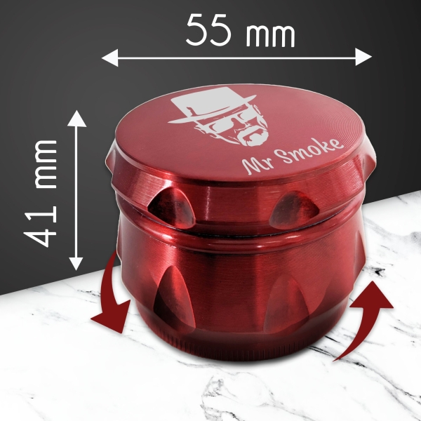 Grinder relief gravé avec votre prénom - Modèle Mr White