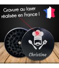 Grinder gravé avec un prénom - Noir ou argenté - Modèle Cuisine