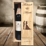 Caisse à vin mariage gravée