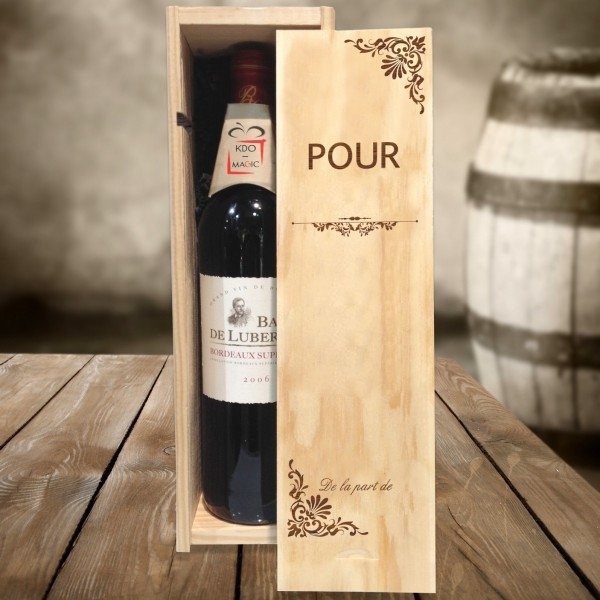 Caisse à vin anniversaire gravé