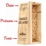 Caisse à vin design gravée