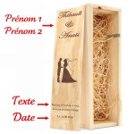 Caisse à vin mariage gravée