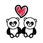 Coussin Panda Amoureux