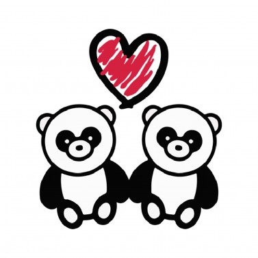 Coussin Panda Amoureux