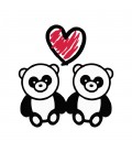 Coussin Panda Amoureux