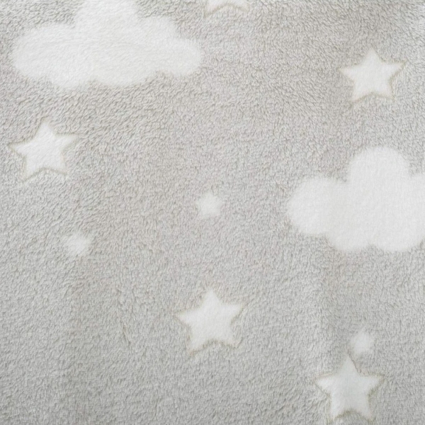 Plaid bébé à broder gris phosphorescent