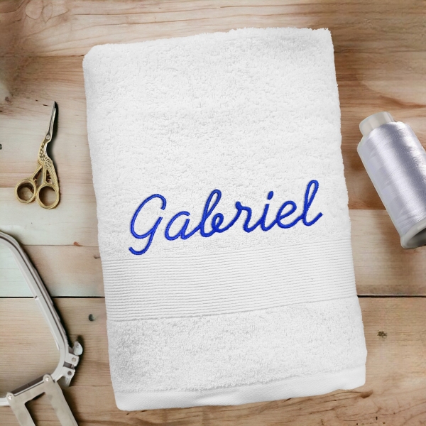 Serviette de bain blanc personnalisée - 450gr/m²