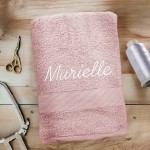 Serviette de bain rose personnalisée - 450gr/m²