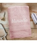 Serviette de bain rose personnalisée - 450gr/m²