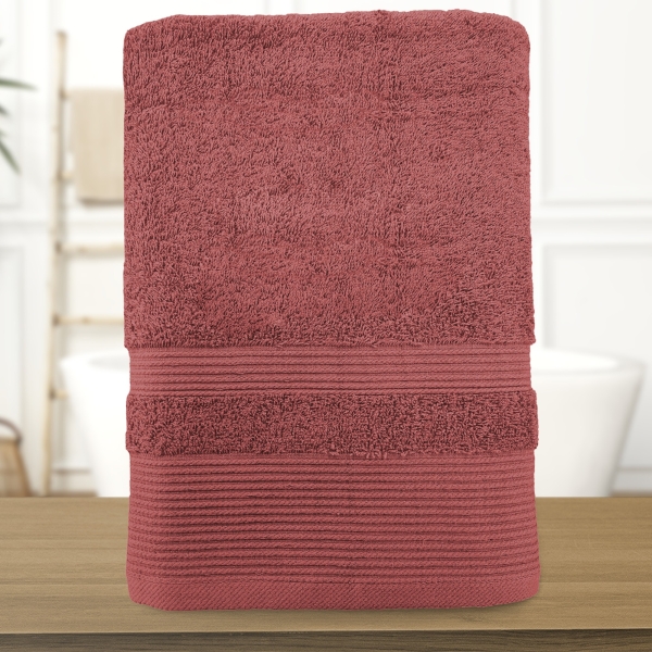 Serviette de bain marsala personnalisée - 450gr/m²