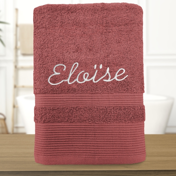 Serviette de bain marsala personnalisée - 450gr/m²