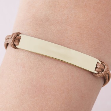 Bracelet personnalisé femme - Marron et Doré