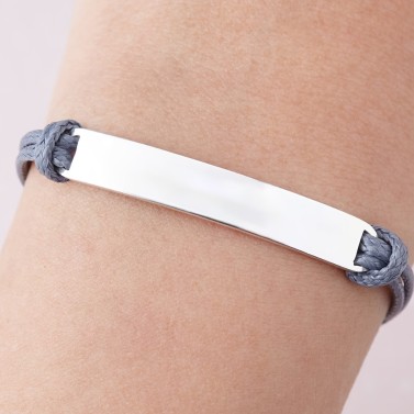 Bracelet personnalisé femme - Bleu et Argenté