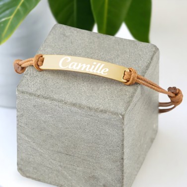 Bracelet personnalisé femme - Marron et Doré