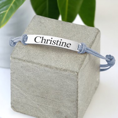 Bracelet personnalisé femme - Bleu et Argenté