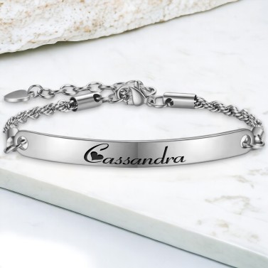 Bracelet femme personnalisé argenté