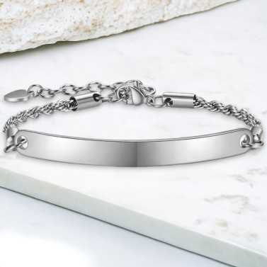 Bracelet femme personnalisé argenté