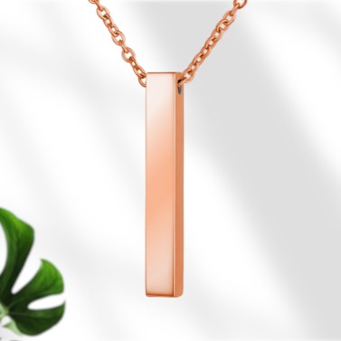 Collier barre rose pour femme à graver