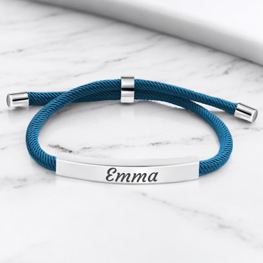 Bracelet personnalisé bleu pour homme et femme