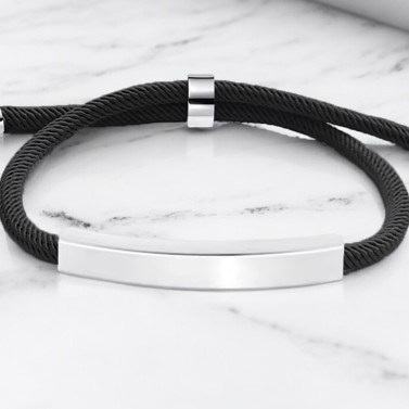Bracelet personnalisable noir pour homme et femme