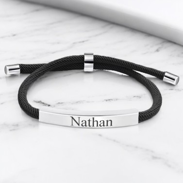 Bracelet personnalisable noir pour homme et femme