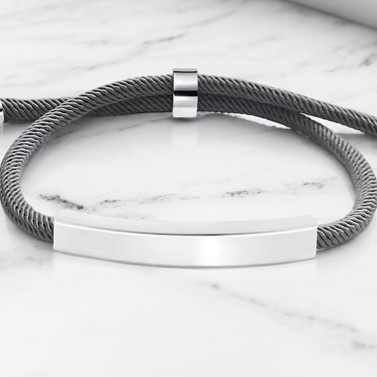 Bracelet gravé gris pour homme et femme