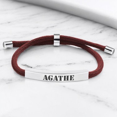 Bracelet personnalisé bordeaux pour homme et femme