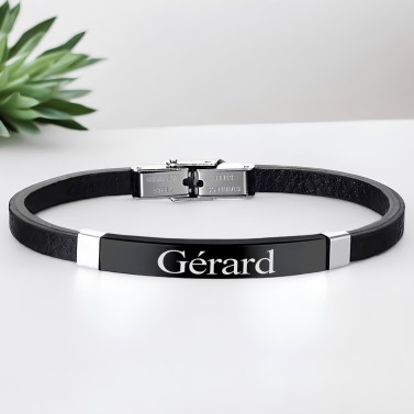 Bracelet en cuir pour homme à graver
