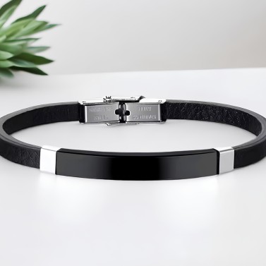 Bracelet en cuir pour homme à graver