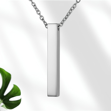 Collier barre argentée personnalisable pour femme