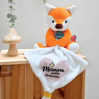 Doudou Renard à personnaliser - Petite Princesse
