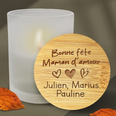 Bougie modèle Fête des mères personnalisable