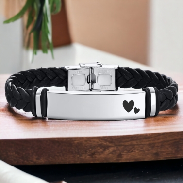 Bracelet personnalisé pour homme - Modèle coeur