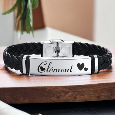 Bracelet personnalisé pour homme - Modèle coeur