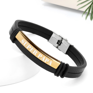 Bracelet personnalisé avec prénom - Plaque Dorée