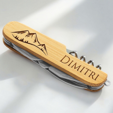 Couteau suisse en bambou - Modèle Montagne