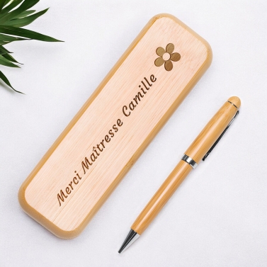 Stylo et coffret personnalisé - Modèle Fleur