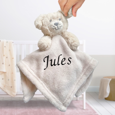 Doudou chien personnalisé - Prénom brodé