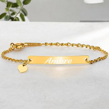 Gourmette bébé personnalisée couleur or