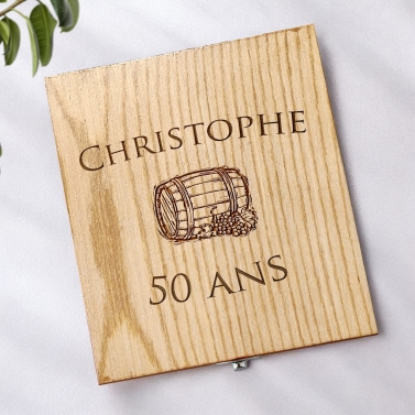 Coffret vin personnalisé - 4 accessoires - Modèle Anniversaire