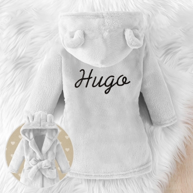 Peignoir bébé blanc à broder