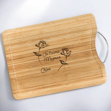 Planche à Découper En Bambou Gravée "Inspectrice Adorée" - 30x20 Cm, Bords Arrondis, Idéale Apéro & Cadeau Femme