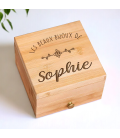 Boite à bijoux en bois prénom personnalisée