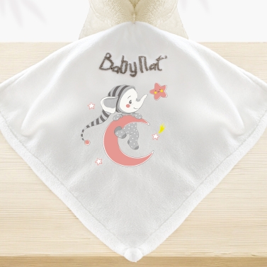 Doudou lapin à personnaliser - Lune Rose