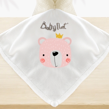 Doudou lapin personnalisé - Ours Rose