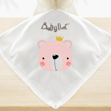 Doudou ourson personnalisable - Ours Rose