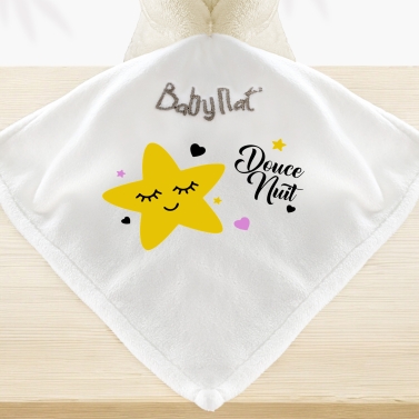 Doudou ourson personnalisable - Étoile Jaune