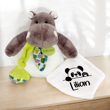 Doudou Hippopotame à personnaliser – Panda