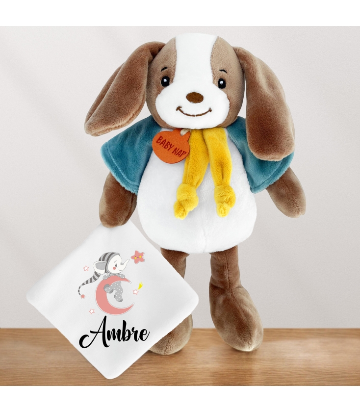 Doudou Personnalisé KDO MAGIC - Peluche Bébé Avec Prénom Brodé (Zèbre)