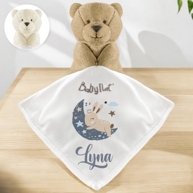 Doudou ourson à personnaliser - Lune Bleu